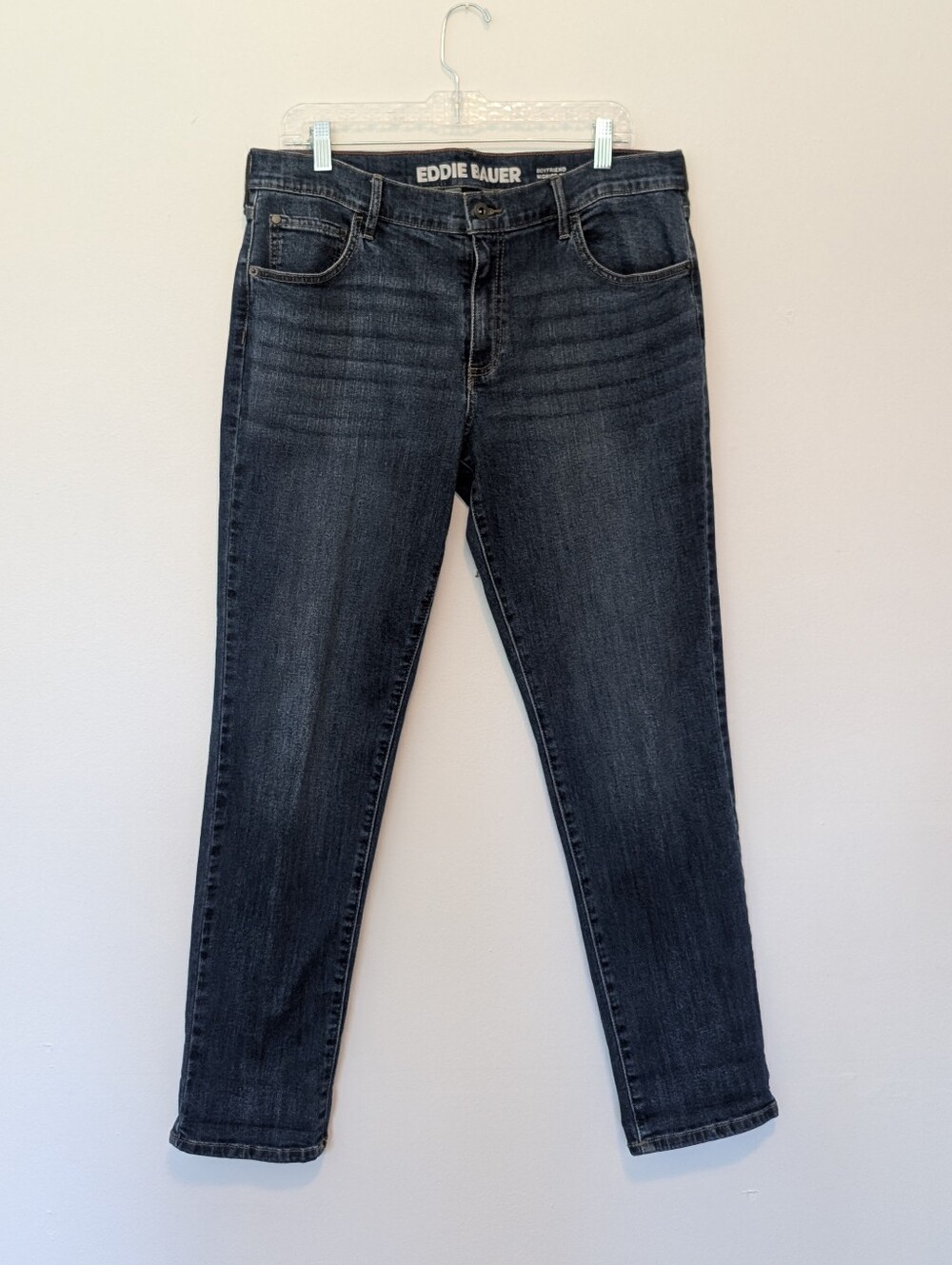 Eddie Bauer Boyfriend Mid Rise Slim Jeans Dark Wash Stretch Denim classic  12